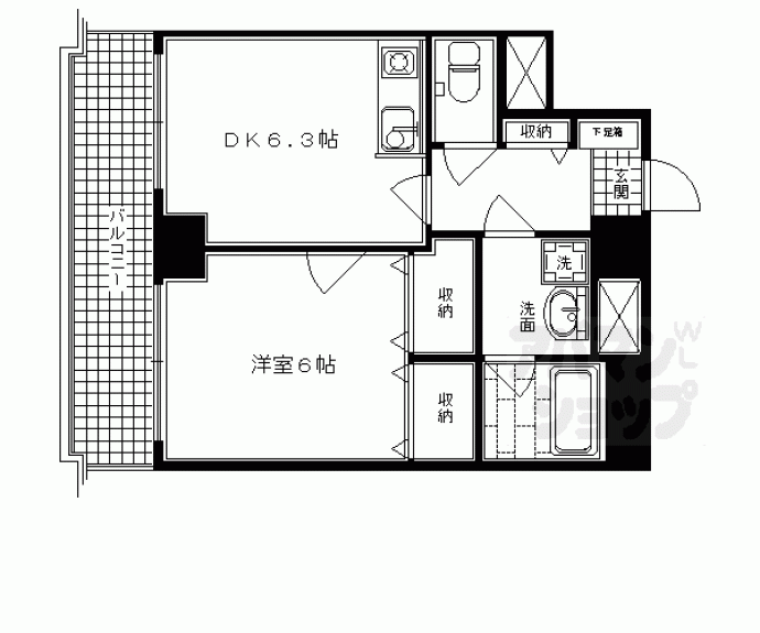 【ライオンズマンション四条堀川第２】間取