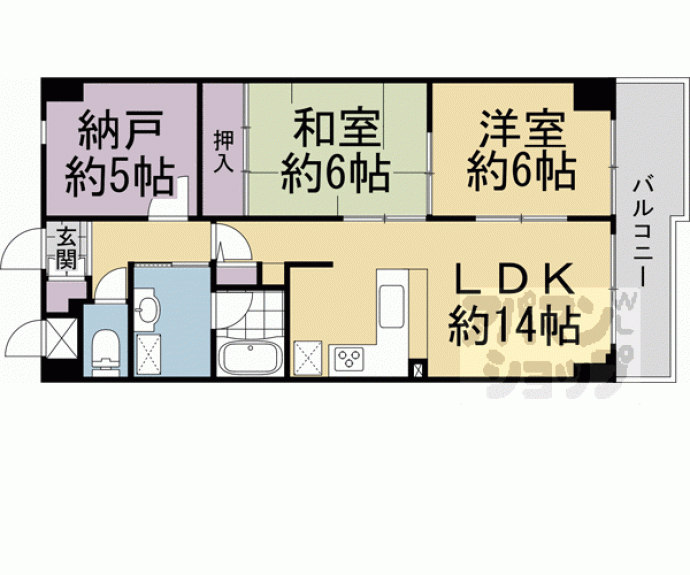 【ライオンズマンション祇園】間取