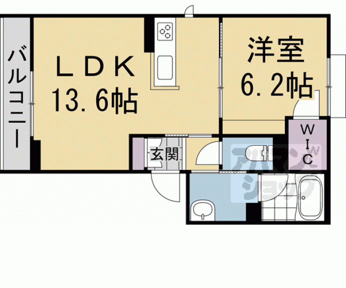 【シャーメゾン岩松伏見稲荷】間取