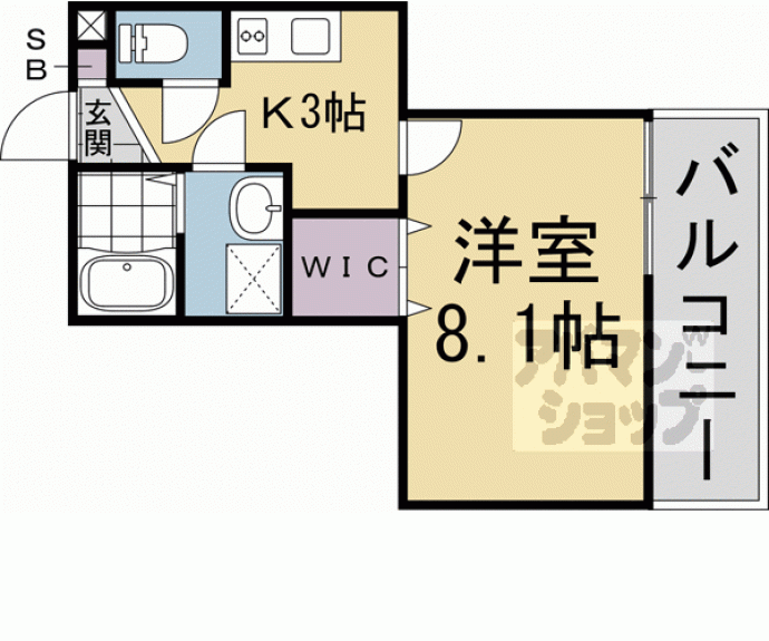 【カーサウッド花園】間取