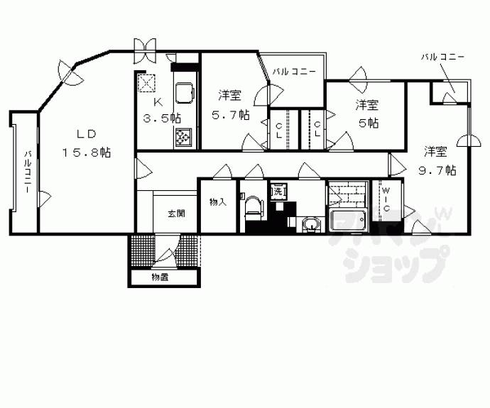 【銀閣寺道パークマンション】間取
