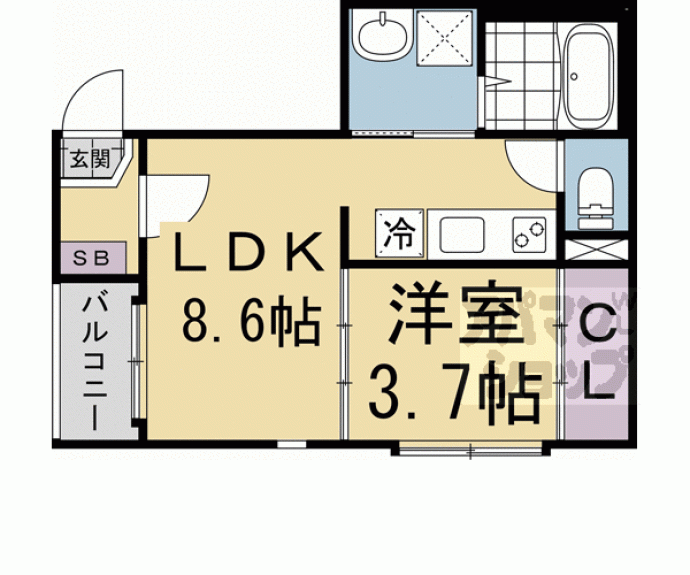 【ｌａ　ｂｅｌｌｅ　ｍｅｒ　伏見稲荷】間取