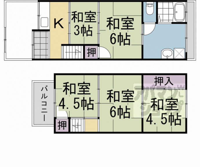 【梅津林口町貸家】間取