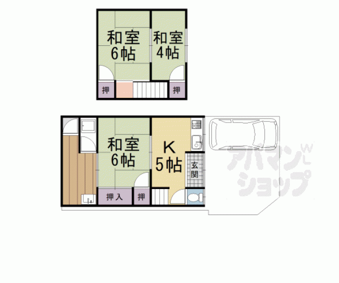 【樫原茶ノ木本町貸家】間取