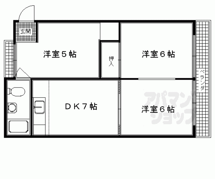 【北大入小堀マンション】間取