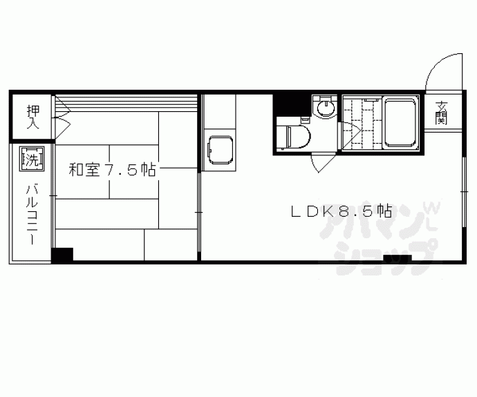 【マンションいそい常盤】間取