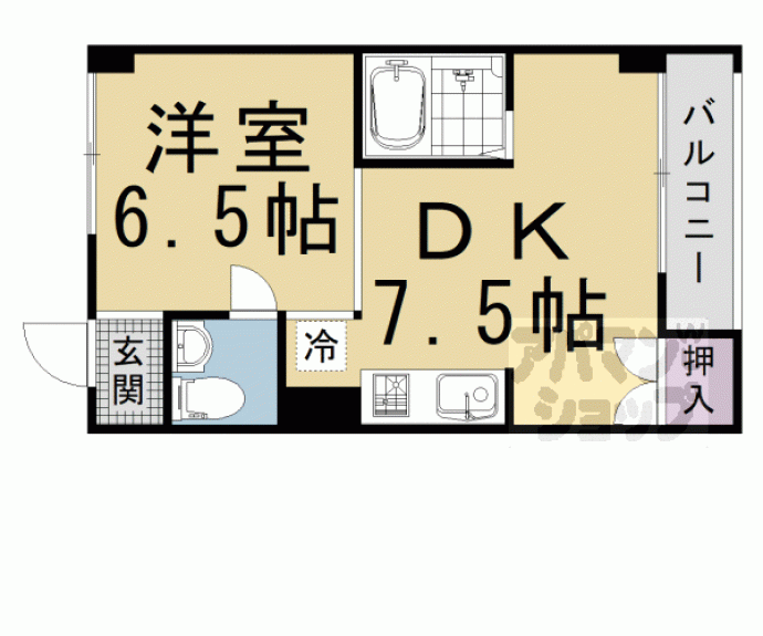 【マンションいそい常盤】間取