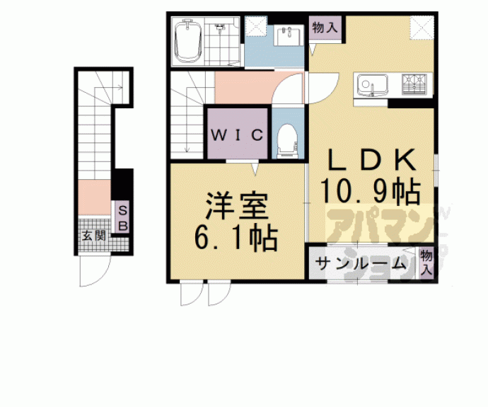 【カーサコンフォート宮ノ前】間取