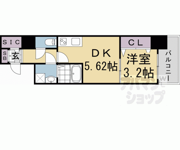 【ＴＨＥＧＡＲＮＥＴＳＵＩＴＥＲＥＳＩＤＥＮＣＥ京都駅南】間取