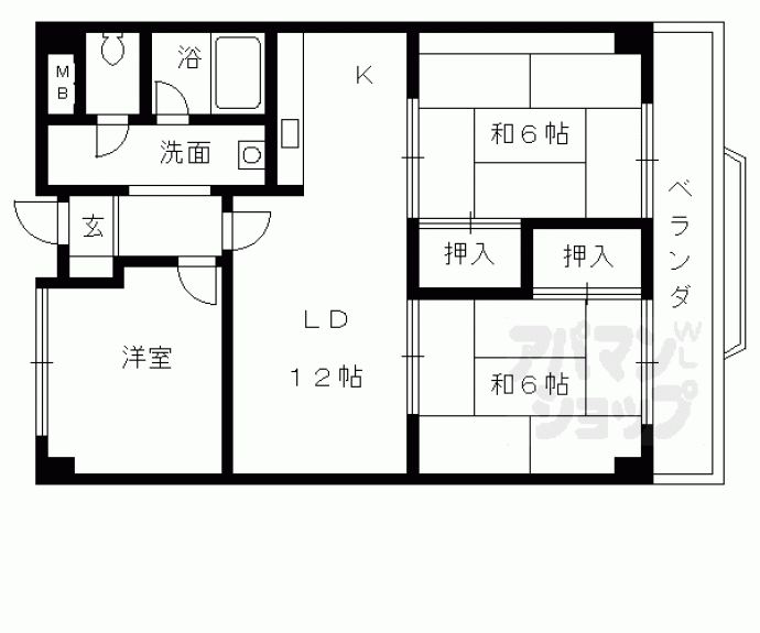 【パルテ西京極】間取