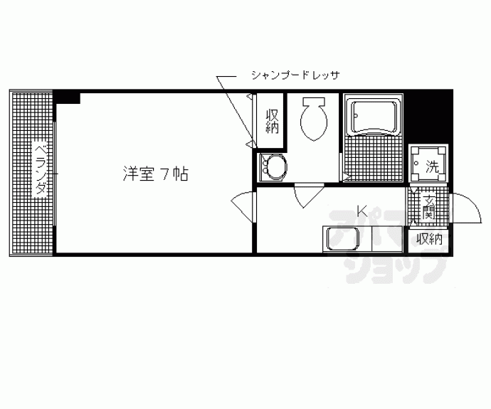 【デアッシュ西京極】間取