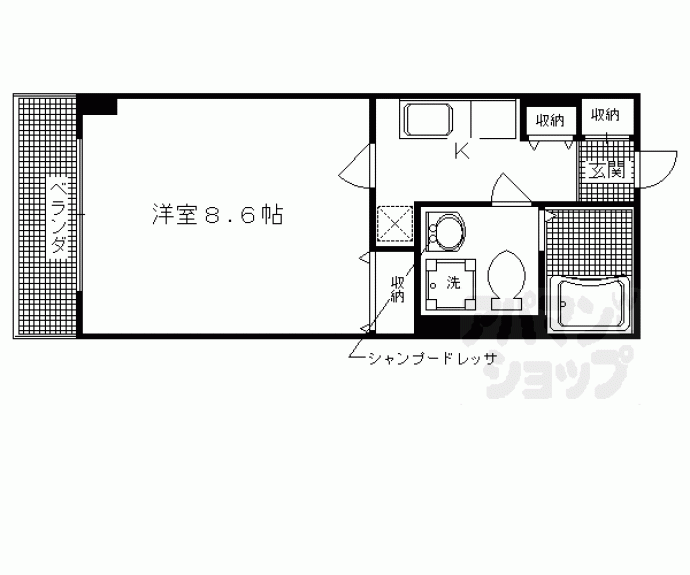 【デ・アッシュ西京極】間取