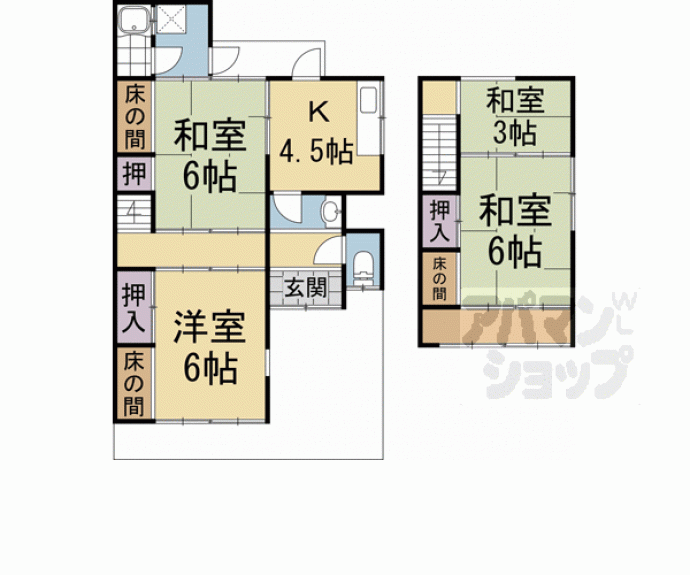 【等持院南町４０貸家】間取