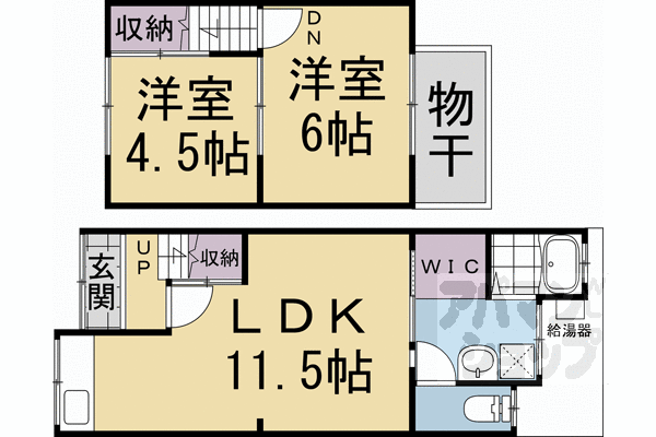 【西京極前田町4-23貸家】間取