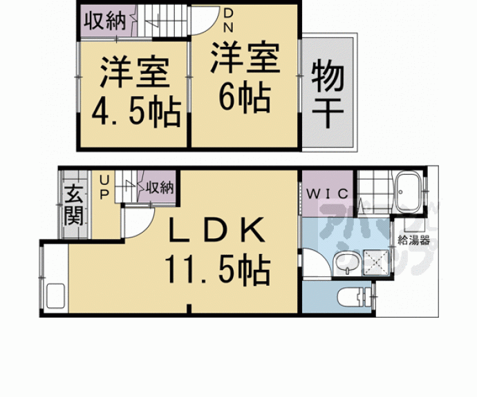 【西京極前田町４－２３貸家】間取