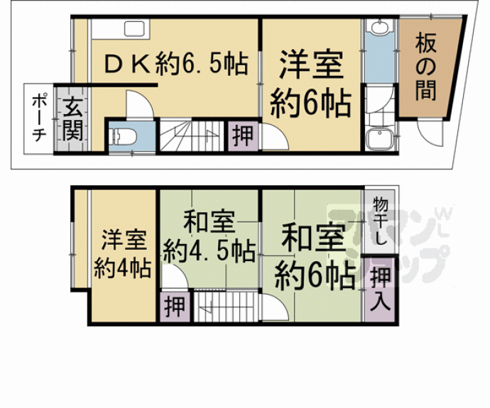 【西京極芝ノ下町１７－１０貸家】間取