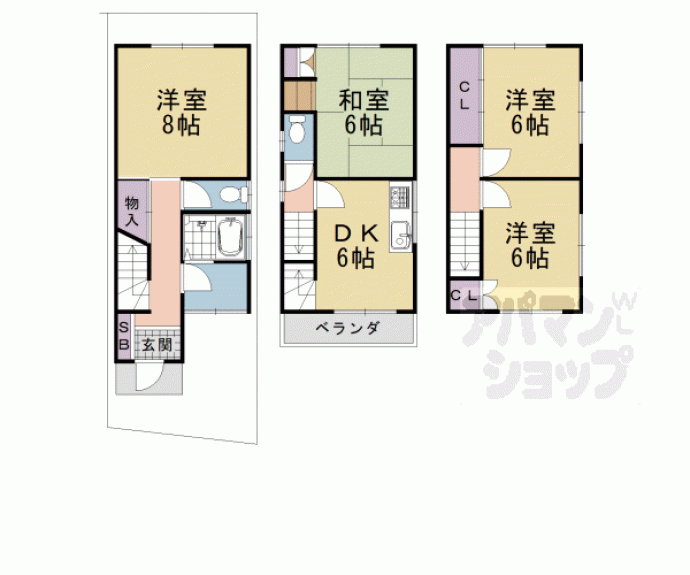 【今里４丁目貸家】間取
