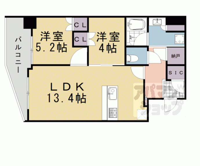 【ザ・パークハウス堀川六角】間取