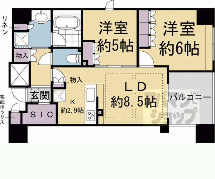 【ザ・パークハウス堀川六角】間取