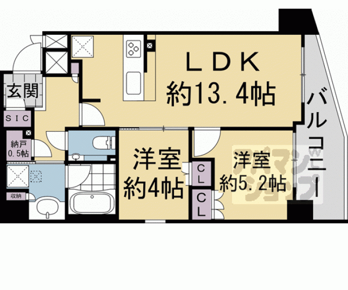 【ザ・パークハウス堀川六角】間取