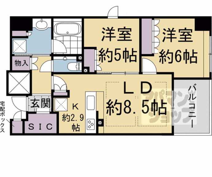 【ザ・パークハウス堀川六角】間取