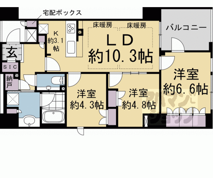 【ザ・パークハウス堀川六角】間取
