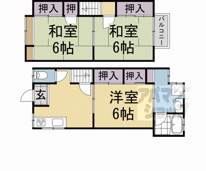 【深草勧進橋町貸家】間取
