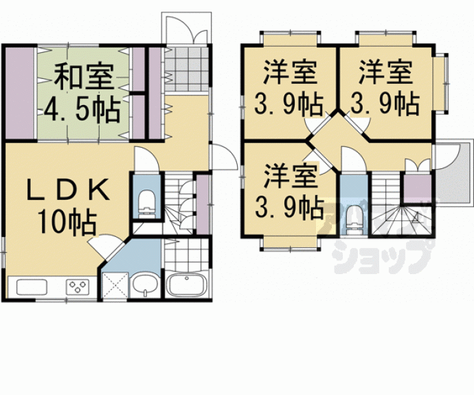 【下鴨西半木町３１－９貸家】間取