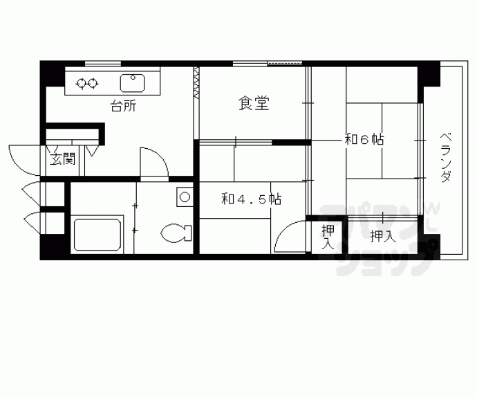【嵯峨野マンション】間取