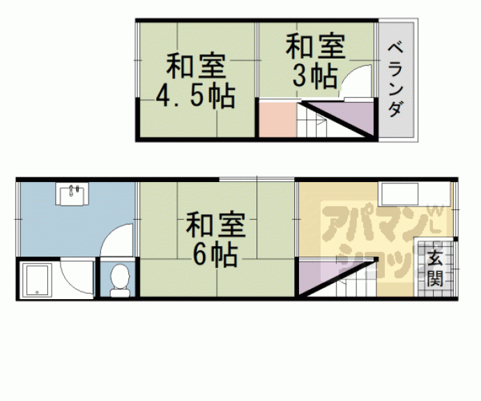 【上植野町地後貸家】間取