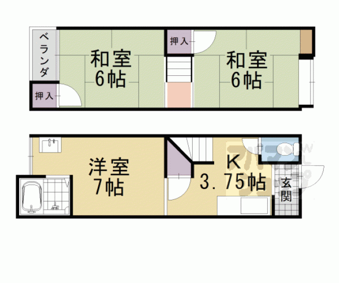 【馬場二丁目テラスハウス】間取