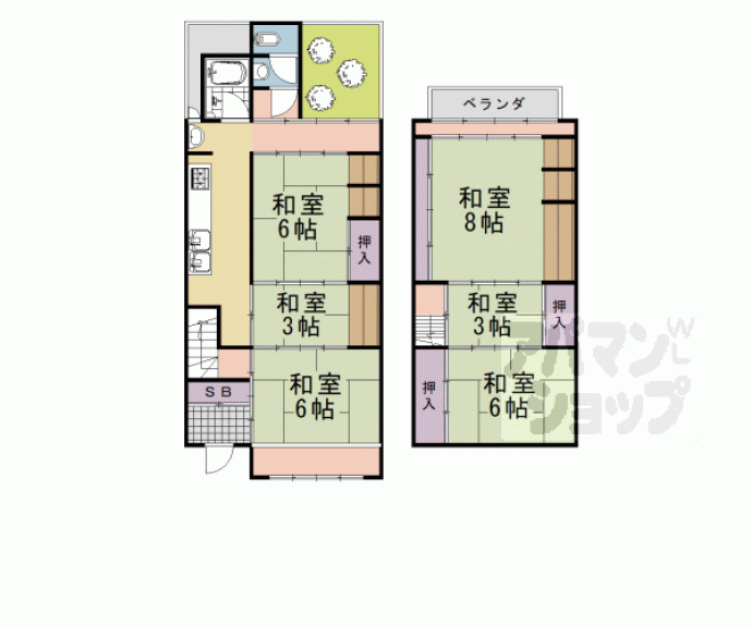 【中京区鍛冶町貸家】間取