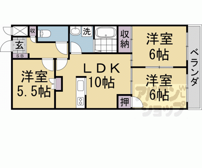 【グランドハイツ嵯峨野】間取