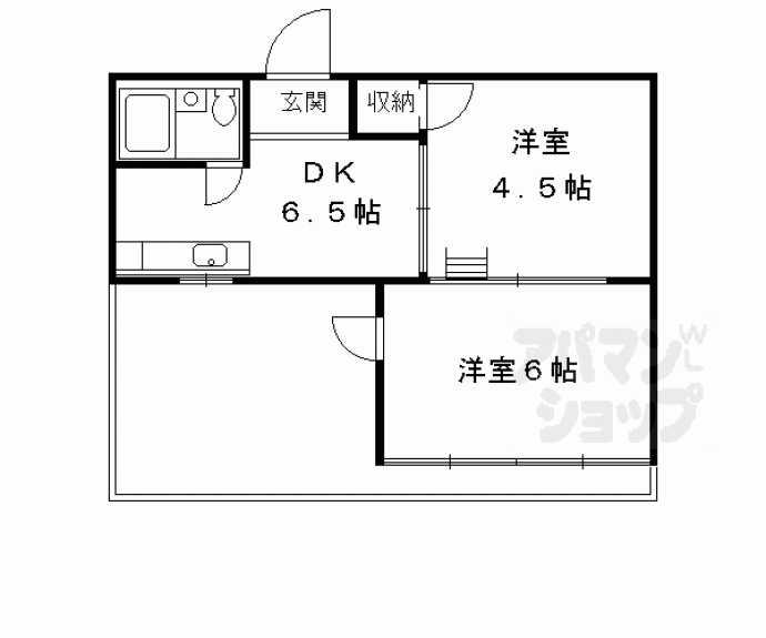 【サンハイツ嵯峨野】間取