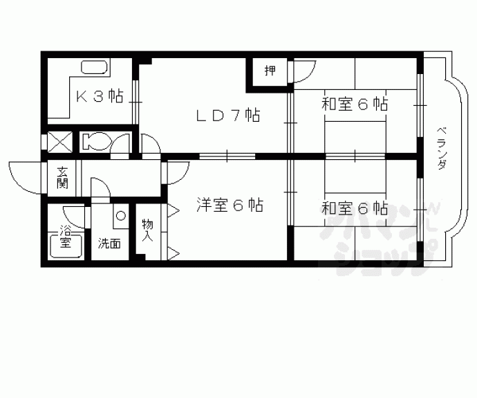 【アクシス葛野】間取