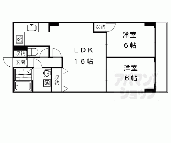【アクシス葛野】間取
