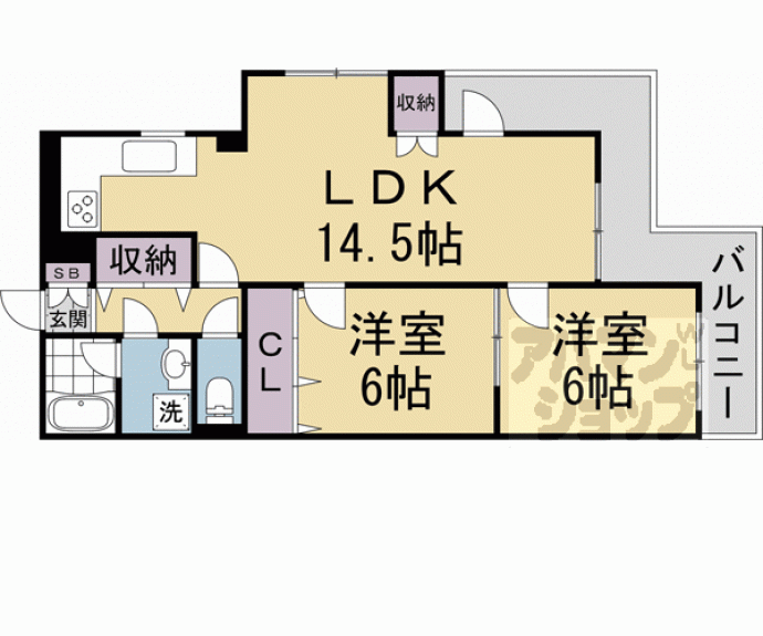 【アクシス葛野】間取