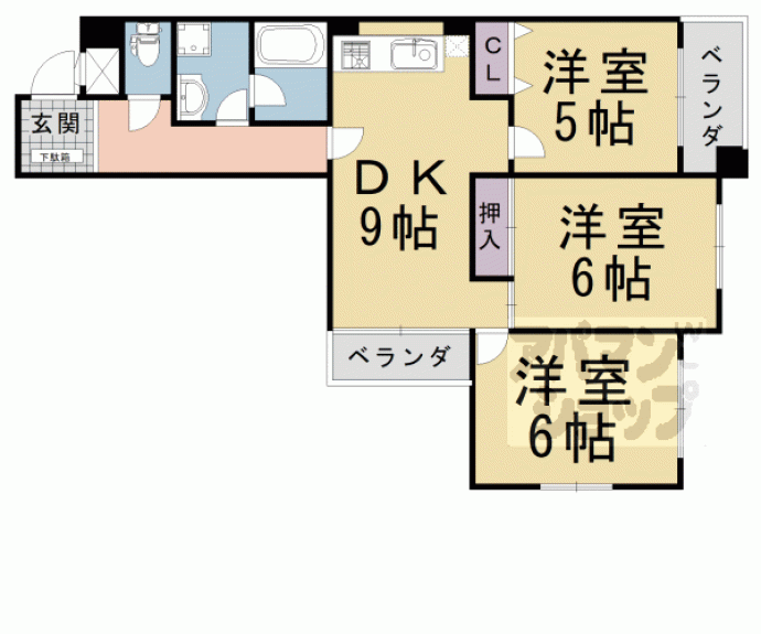 【アセット西院】間取