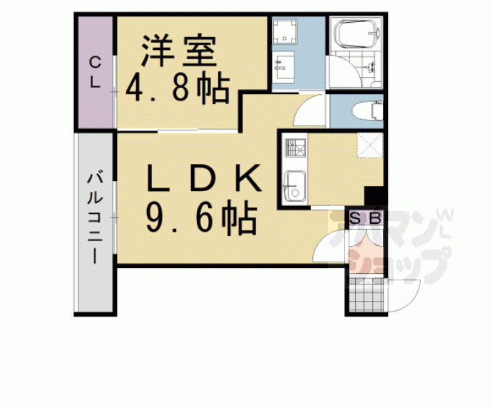 【ウェルスクエア京都四条大宮】間取