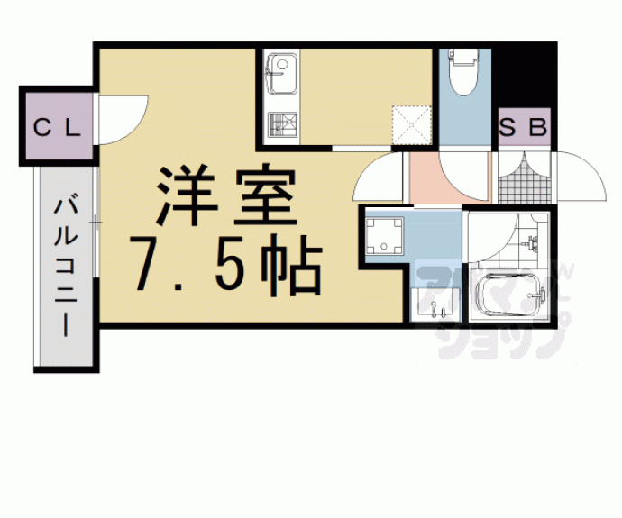 【ウェルスクエア京都四条大宮】間取