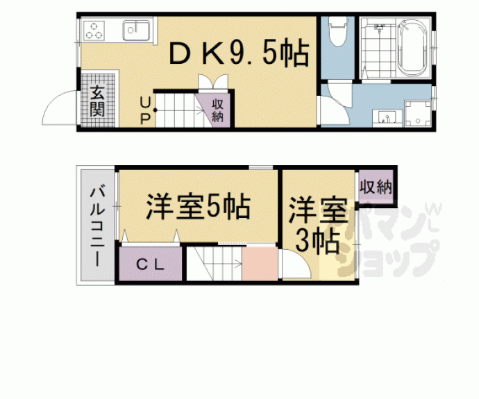 【醍醐槇ノ内町１８－３０テラスハウス】間取