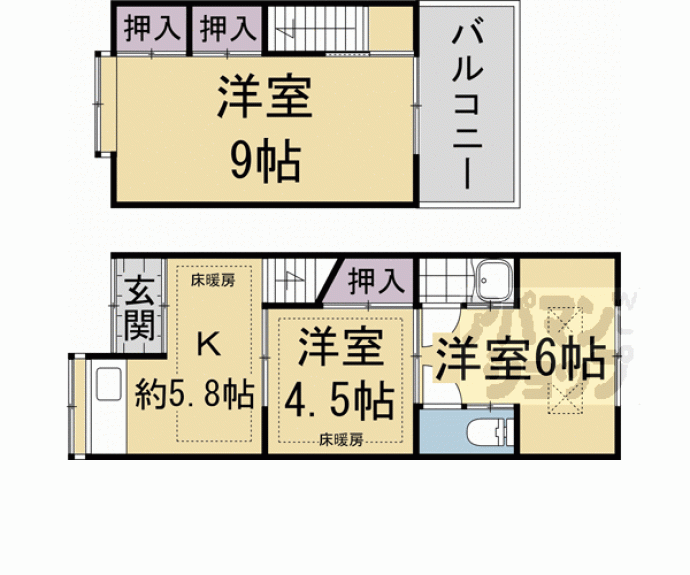 【醍醐槇ノ内町貸家】間取