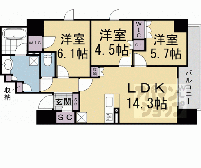 【ジオ京都山科】間取
