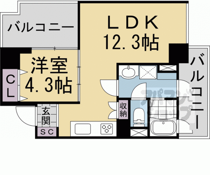 【グランレブリー桂川サウススクエア】間取