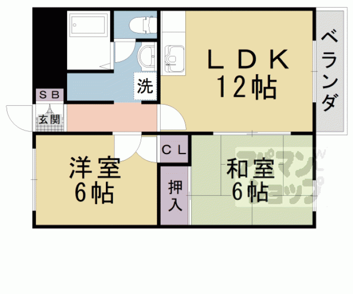 【ハイツ北斗　Ｂ棟】間取
