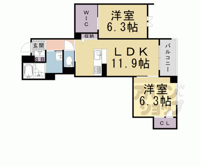 【ハイライフ北ノ口】間取