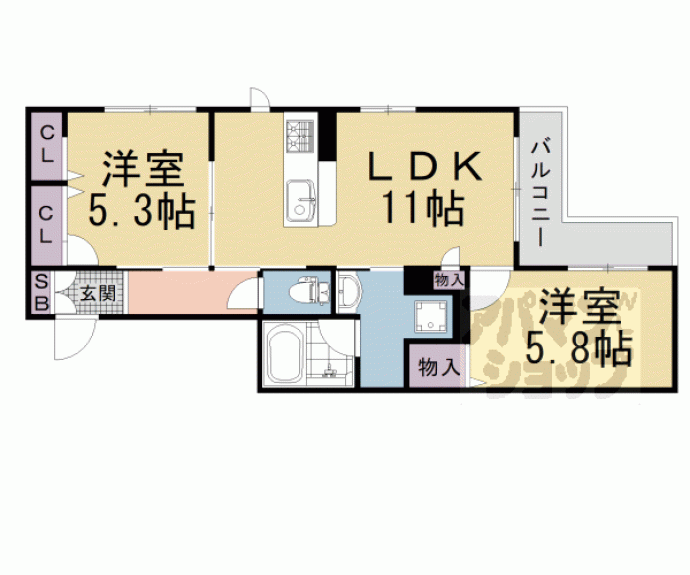 【Ｍｅａ　Ｖｉａ　丹波橋】間取