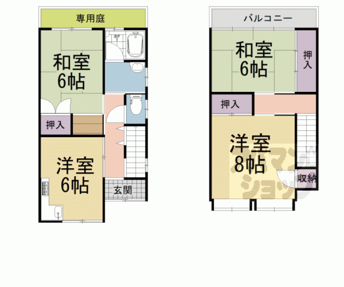 【宇治妙楽貸家】間取