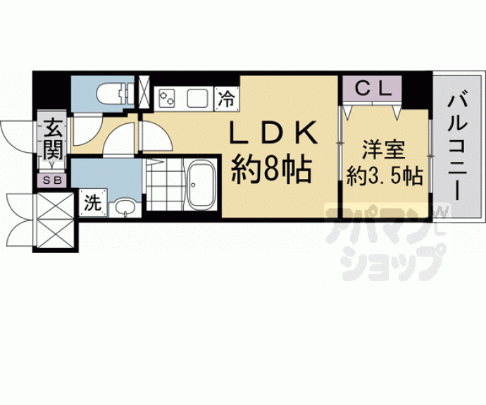 【（仮称）ＣＲＥＳＴ　ＴＡＰＰ　ＤＥＸ　京都西京極】間取