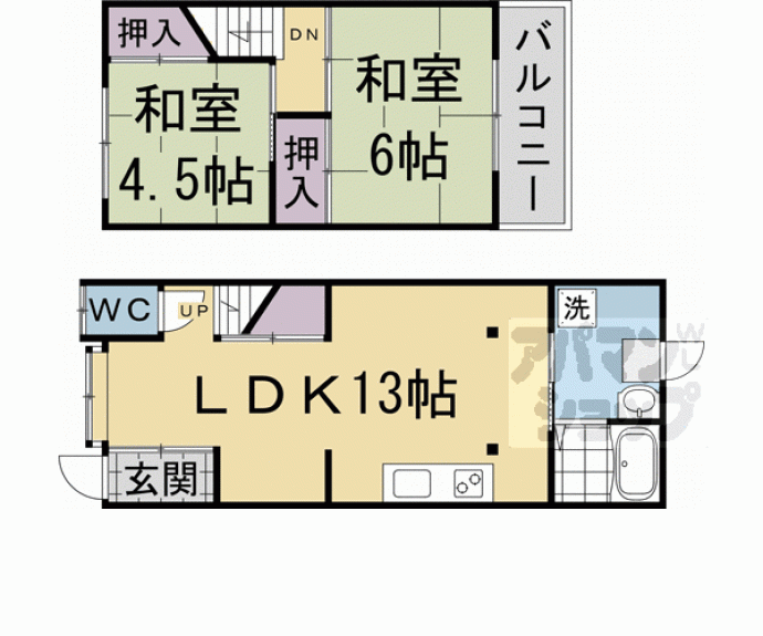 【椥辻西浦貸家】間取